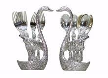 Handicraft Metal Swan With Spoon and Fork