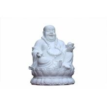 handicraft white Laughing Buddha statue