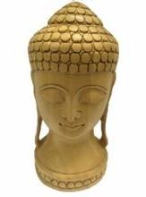 Handicraft Wooden God Buddha Head Sculpture