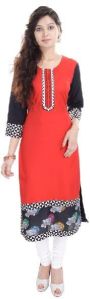 Indian Handmade Embroidery Pure Cotton Knee Length Casual kurti