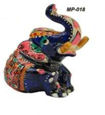 Metal Painting Sitting Elephant