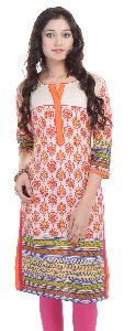 Vihaan Impex Ladies Printed Casual wear Multi color Kurti kurta dress For women