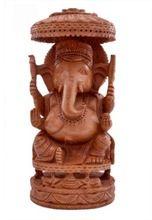 wooden hand carved elephant Lord Ganesha