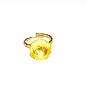 Gold Plated Cup Shaped Polished Elegant Brass Ring
