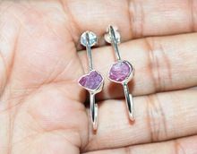 Pink Tourmaline Rough Stud Posting Earrings