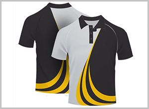 Grey Yellow Black Polo T-Shirt