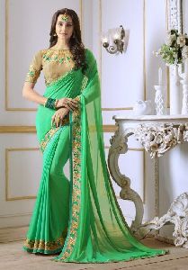 Green Designer Sarees