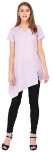 Baby Pink Plain Short Kurti