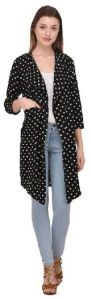 Black Polka Dot Printed Shrug