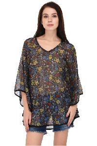 Black Printed Beach Kaftan