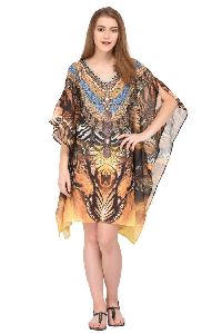 Yellow Designer Printed Kaftan