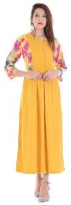 Yellow Printed Maxi Dress