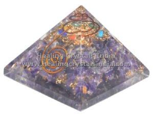 Natural Amethyst Orgonite Pyramid