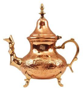 Copper Designer Mughlai Tea Pot With Inside Lining