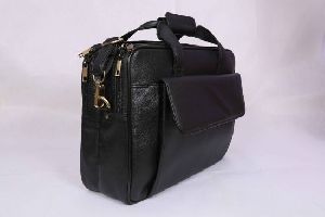 Leather Black Canvas Bag