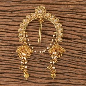 Antique Hair Brooch With Gold Plating