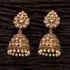 Antique Jhumkis With Mehndi Plating