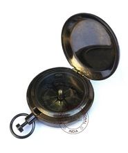 ANTIQUE PUSH BUTTON ROSE LONDON POCKET COMPASS