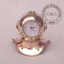 BRASS and COPPER DIVER HELMET CLOCK