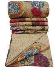 Floral Kantha Quilts Blanket Bedspared