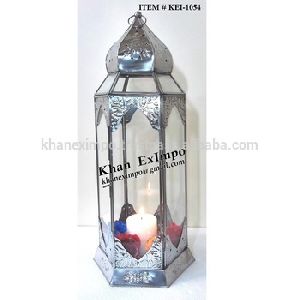 Steel And Glass Candle Holder Lantern
