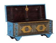 Antique Handpainted Trunk Box