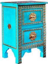 Hand Carved Hand Painted 2 Drawer