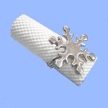 Brass Snowflake Napkin Ring Nickel Plated