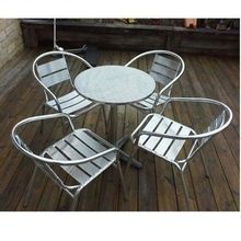 STAINLESS STEEL TABLE AND CHAIR , GARDEN TABLE AND CHAIR, OUT DOOR FURNITURE