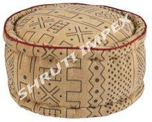 Cotton Canvas Ottoman Pouf