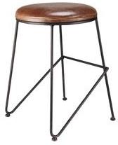 Industrial leather seat bar stool