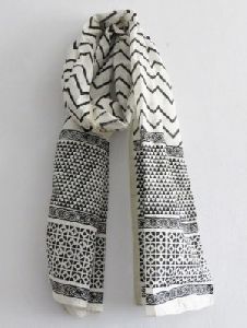 Black & White Silk Stole