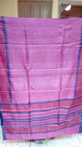 Purple & Blue Tussar Silk Dupatta