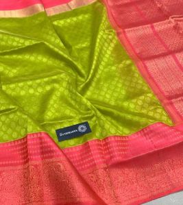 Pure Handloom Kanchi Silk/Tissue Sarees with Kuppadam Border