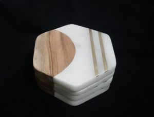 Marble Inlay Coaster Set