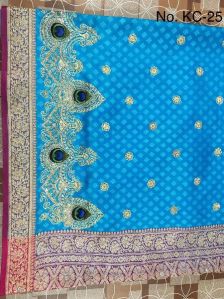 Nylon Kaju Buti Embroidered Sarees