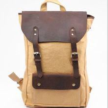 Canvas Leather backpack travel bag