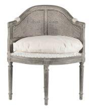 Bella White Color Wash Club Dining Chair