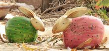 Colourful Wooden Shaped In Rabbit Figurine