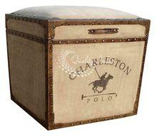 Fabric Stuffed Charleston Polo Sitting Ottoman