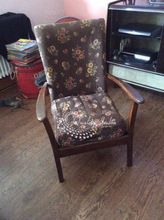 Flower Printed Fabric With Arm Back Rest Chair