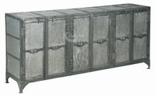 Metallic Six Doors Storage Antique Style Cabinet