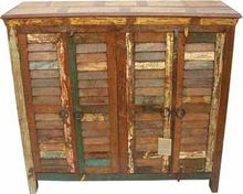 Reclaimed wooden four doors cabinet