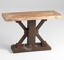 Wooden and Metallic Sleek Design Coffee Table