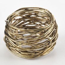 Gold Bird Nest Look Candle Holder