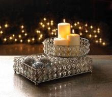 Jeweled Tray votive crystal candle holder