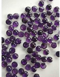 NATURAL AMETHYST GEMSTONE ROUND SHAPE SMOOTH CABS CUT STONES