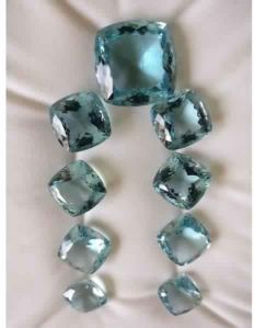 NATURAL AQUAMARINE GEMSTONE CUSHION SHAPE REGULAR CUT STONESHome