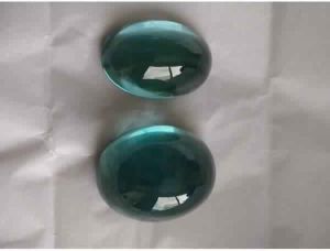 NATURAL AQUAMARINE GEMSTONE PAIR OVAL SHAPE SMOOTH CABS CUT STONES