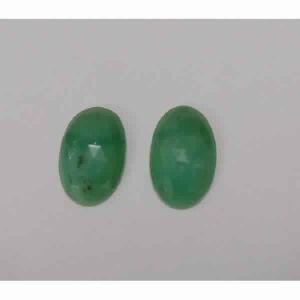 NATURAL CRYSOPHRASE GEMSTONE PAIR OVAL SHAPE ROSE CUT STONES